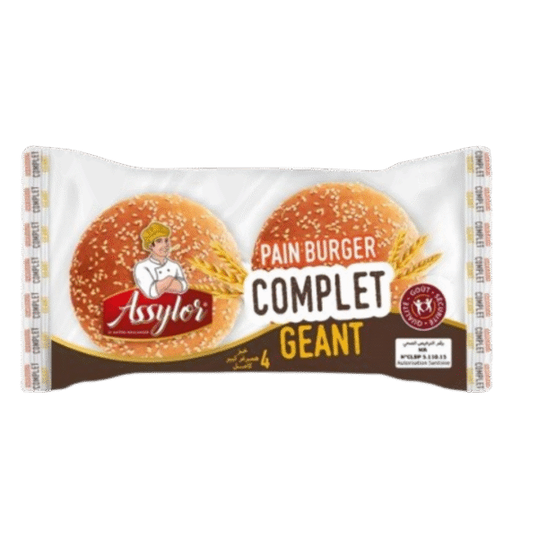 Pain Burger Géant Complet – 4 pièces – Assylor