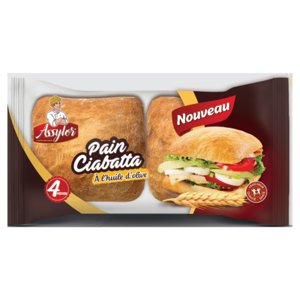 Pain Ciabatta – 4 pièces – Assylor