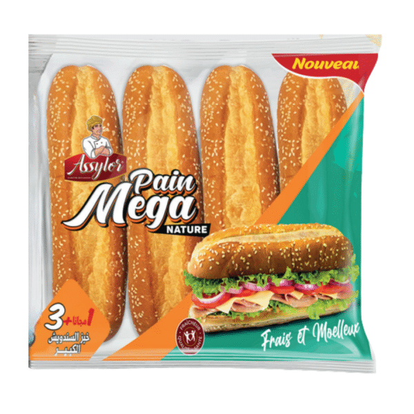 Pain Mega Sandwich – 4 pièces – Assylor