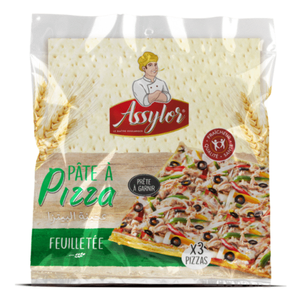 PÂTE À PIZZA FEUILLETÉE – 3 PIÈCES – ASSYLOR