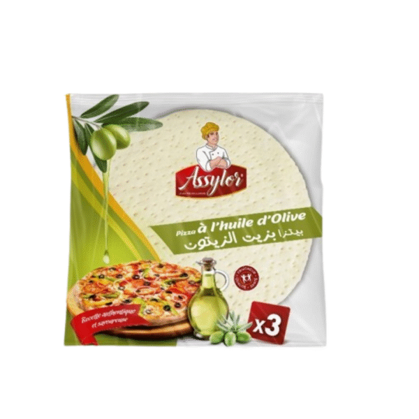 PÂTE À PIZZA À L’HUILE D’OLIVE – 3 PIÈCES – ASSYLOR