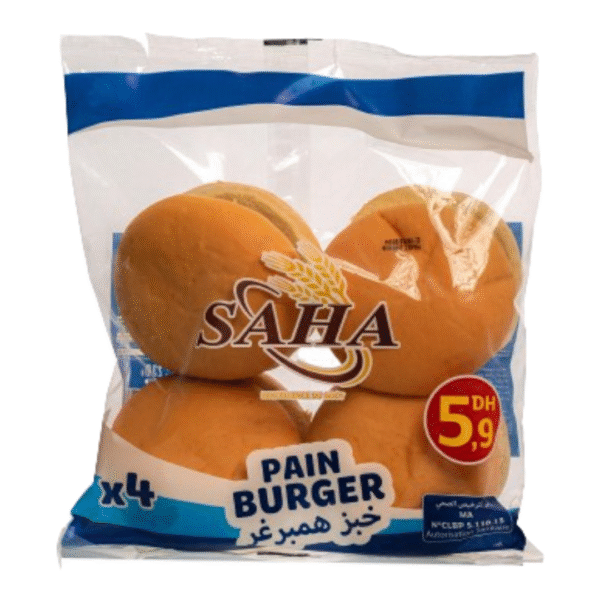 Pain Burger – 4 pièces – Saha