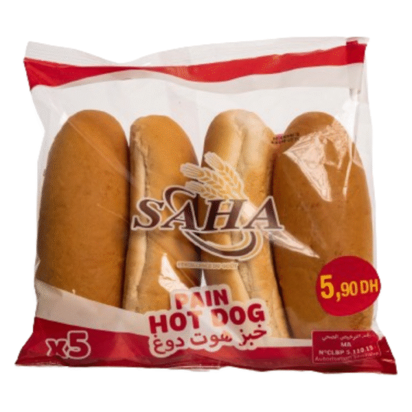 Pain Hot Dog – 4 pièces – Saha